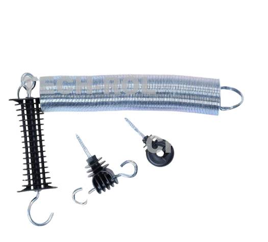 Komplet bramowy ogrodzenia elektrycznego uchwyt bramowy+sprężyna+2