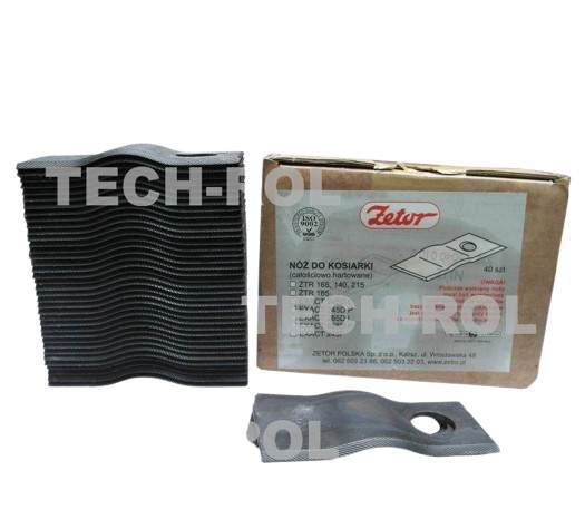 Komplet nożyków 105/49 mm 40 sztuk średnica otworu 21 mm nożyki gięte