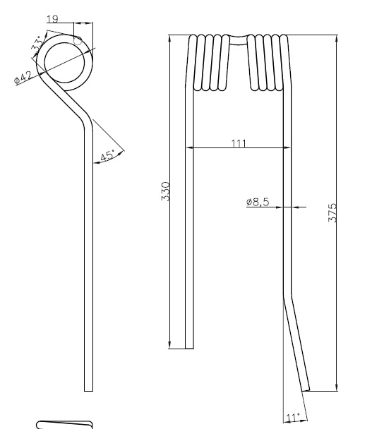 Palec Przewracarki Karuzelowej Mesko Środkowy Prawy Wąski Pz-106