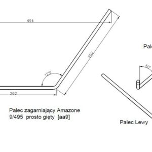 Palec Zagarniający Siewnika Amazone Pojedynczy Lewy 9/495 D8