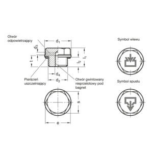 Korek Hydrauliczny Gwintowany Metryczny Zaślepiający Na Klucz M20x1,5