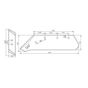 Lemiesz Lewy Z Dłutem Kompletny 18" Kverneland