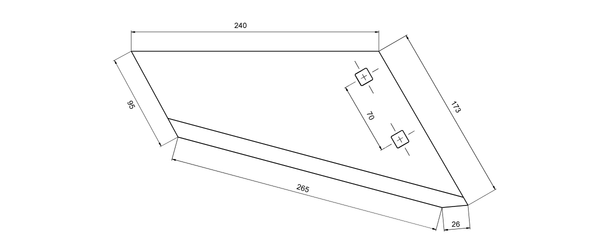 Lemiesz Agregatu Podorywkowego Prawy 240 2-Otwory Gruber Kos Unia Stal