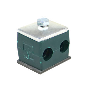 Uchwyt Polipropylenowy Podwójny Do Rur I Przewodów Fi 12mm Śruby Z Łbami