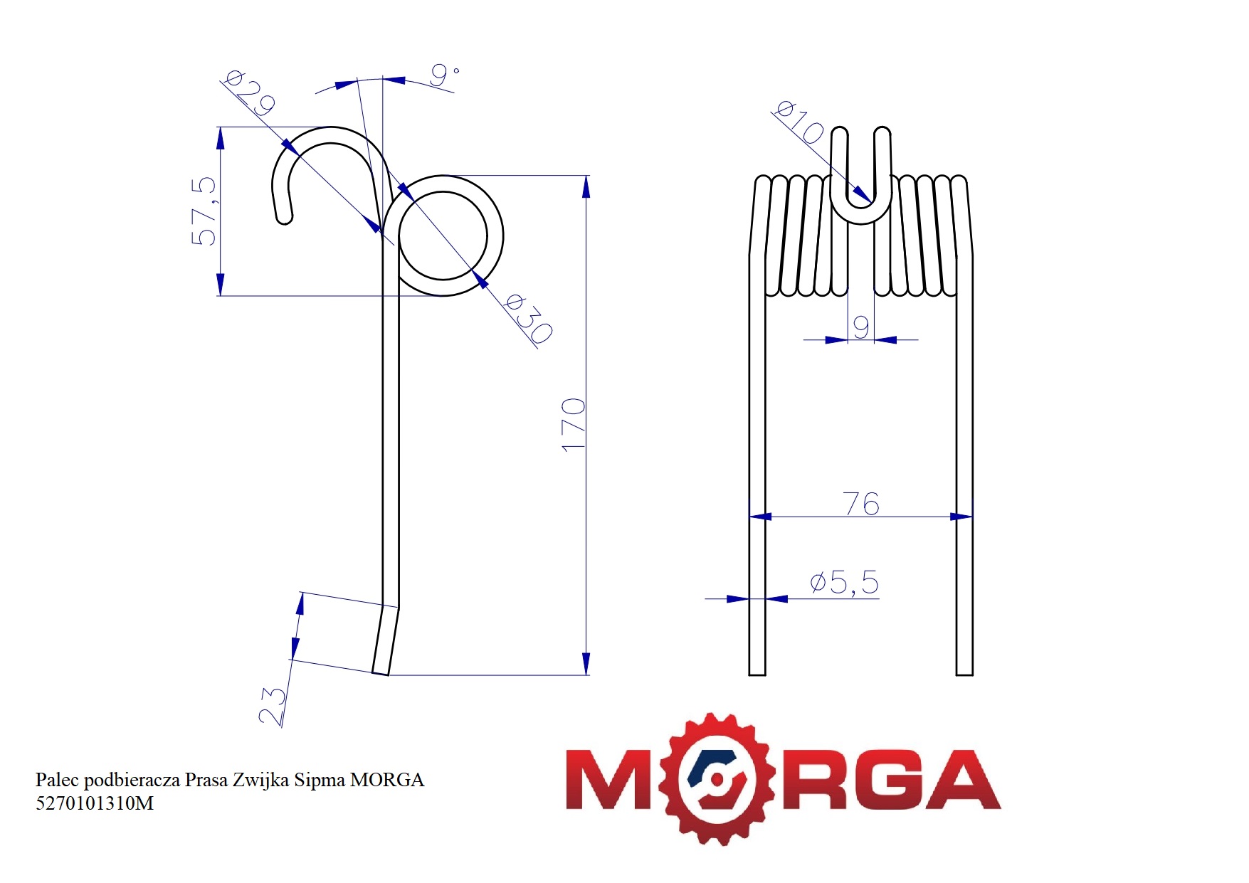 Palec Podbieracza Prasa Zwijka Sipma Malowane Proszkowo Morga Palec Podbieracza Prasa Zwijka Sipma Malowane Proszkowo Morga - obrazek 4