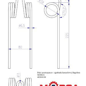 Palec Przetrząsaczo - Zgrabiarki Karuzelowej Hagedorn Malowane Proszkowo