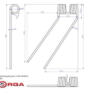 Palec Przetrząsarka Prawy Fella 461110 Malowane Proszkowo Morga
