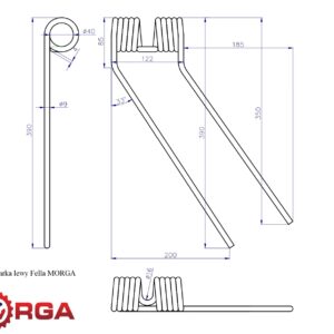 Palec Przetrząsarka Lewy Fella 461111 Malowane Proszkowo Morga