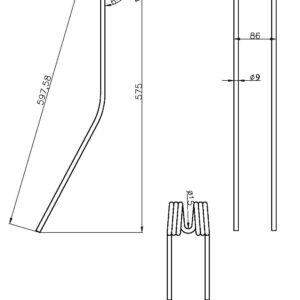 Palec Zgrabiarki Pokosowej Claas L 600 X 86 X 9 Malowane Proszkowo Morga