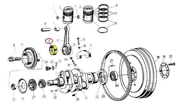 Kpl panewek korbowodowych i szlif c-330 bimet Kpl panewek korbowodowych i szlif c-330 bimet - obrazek 2
