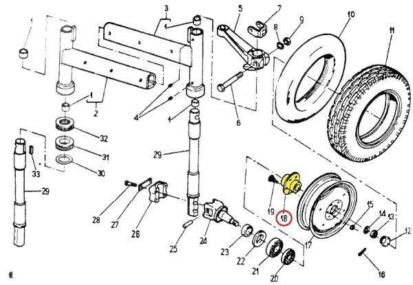 Piasta koła przedniego 5 otworów stary typ c-330 Piasta koła przedniego 5 otworów stary typ c-330 - obrazek 2