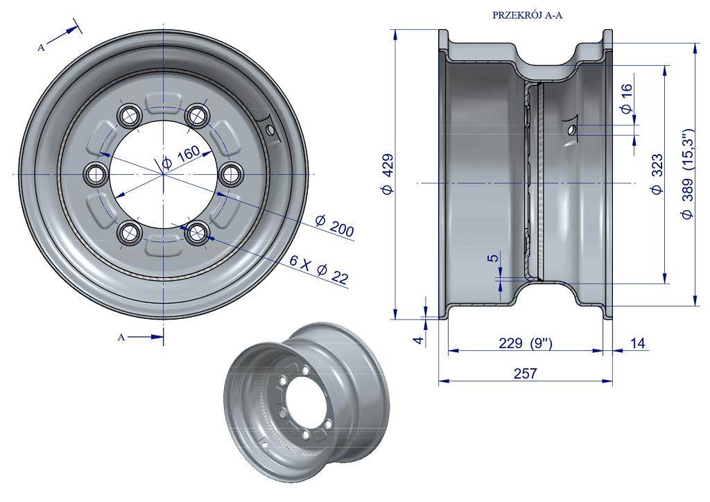 Obręcz koła 9x15.3 10x15 d-47 przyczepa 2231651020 Obręcz koła 9x15.3 10x15 d-47 przyczepa 2231651020 - obrazek 2