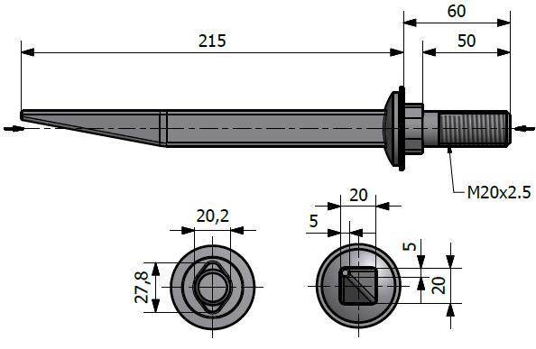 Ząb brony p20x210 m20 łazka Ząb brony p20x210 m20 łazka - obrazek 2