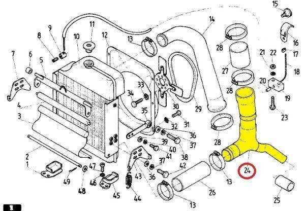 Kolano trójnik chłodnicy c-385 Kolano trójnik chłodnicy c-385 - obrazek 2