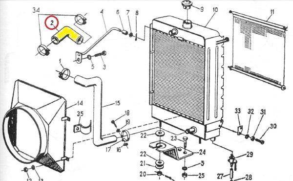Przewód gumowy górny chłodnicy zbrojony płótnem c-330 rura wody) Przewód gumowy górny chłodnicy zbrojony płótnem c-330 rura wody) - obrazek 2