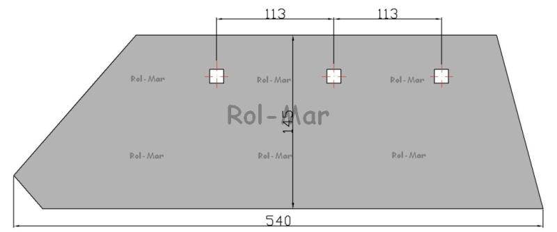 Lemiesz cienki 3-otwory trapezowy pług Lemiesz cienki 3-otwory trapezowy pług - obrazek 2