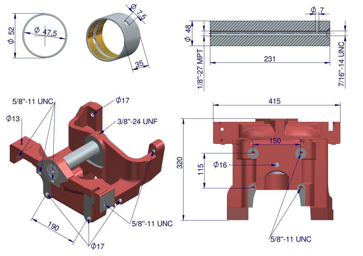 Wspornik osi przedniej bez tulejek 3128585m91,1670974m mf3 Wspornik osi przedniej bez tulejek 3128585m91,1670974m mf3 - obrazek 2