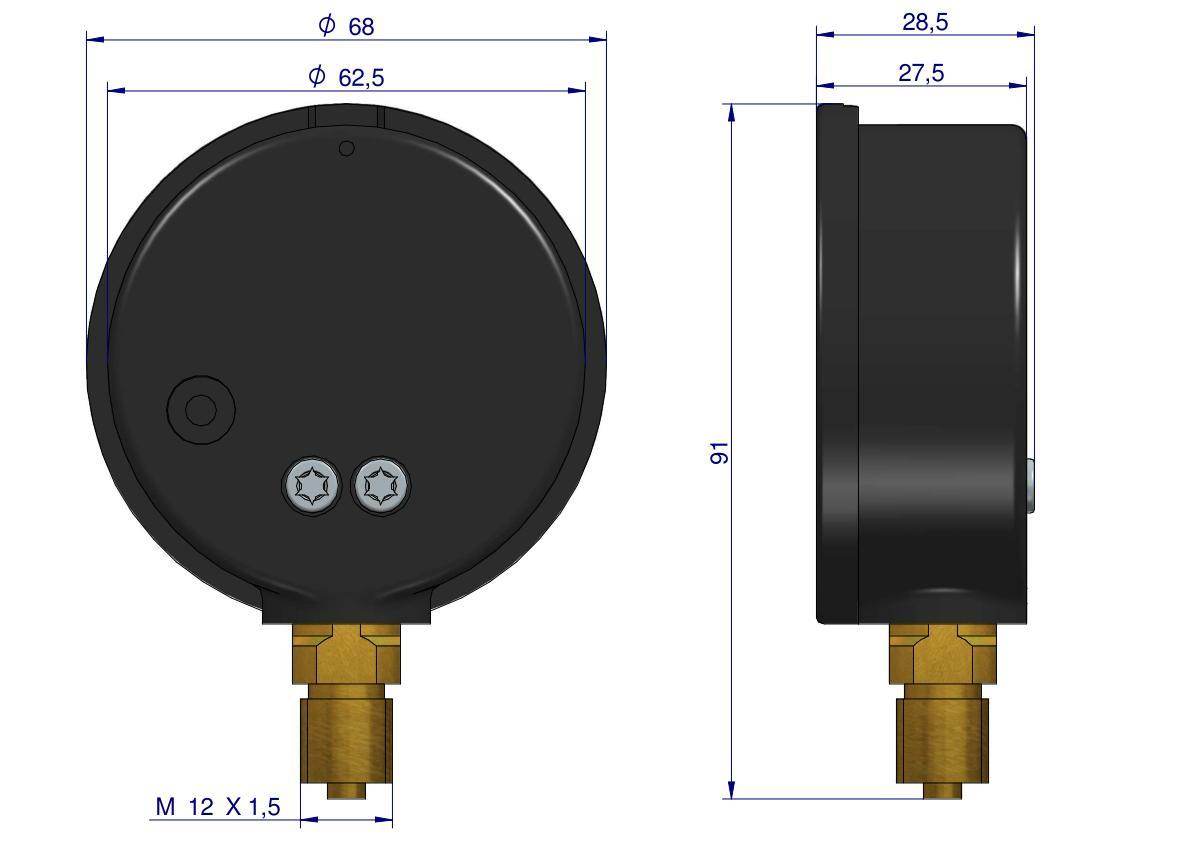 Manometr glicerynowy 0-16 bar dolne przyłącze kfm wika opryskiwacz Manometr glicerynowy 0-16 bar dolne przyłącze kfm wika opryskiwacz - obrazek 2