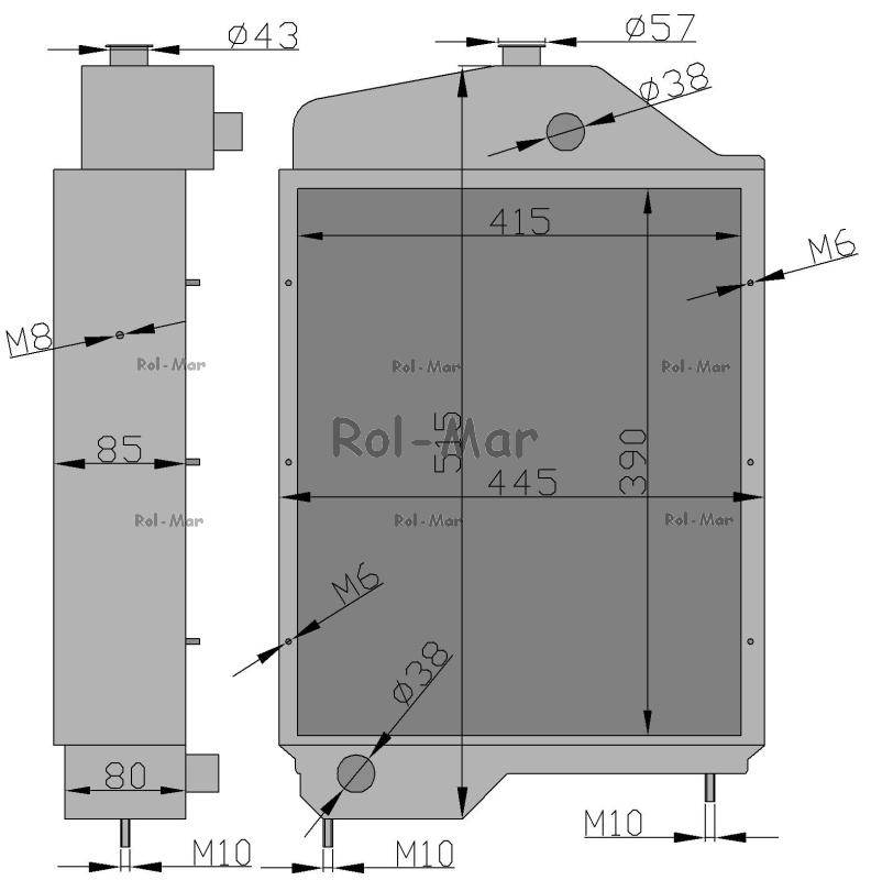 Chłodnica wody miedziana 5-kanalików c-360 Chłodnica wody miedziana 5-kanalików c-360 - obrazek 3