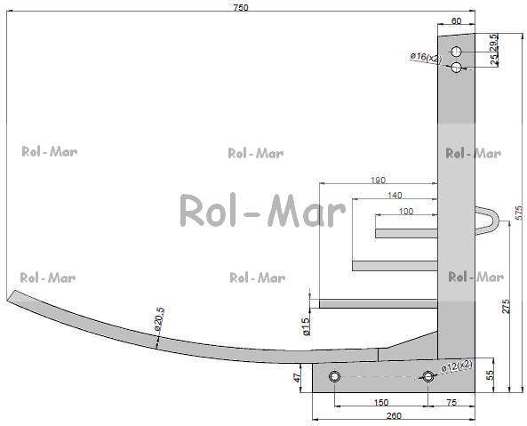 Trzymak lewy lemiesza neptun Trzymak lewy lemiesza neptun - obrazek 2