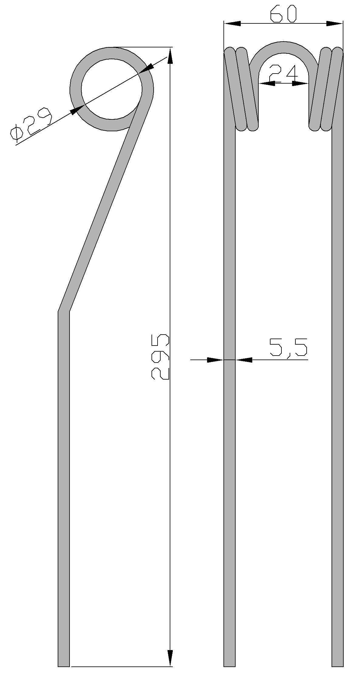 Palec sprężysty podwójny przetrząsarka widłowa Palec sprężysty podwójny przetrząsarka widłowa - obrazek 2