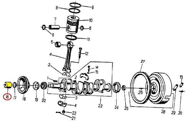 Zazębiacz wału korbowego 950322 c-360/zetor Zazębiacz wału korbowego 950322 c-360/zetor - obrazek 2