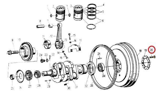 Śruba koła zamachowego c-330 Śruba koła zamachowego c-330 - obrazek 2