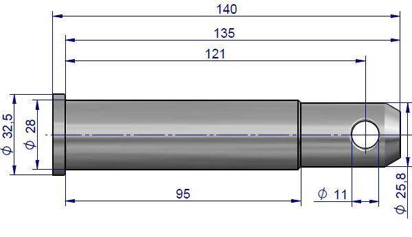 Sworzeń widłaka zaczepu polowego c-330/360 Sworzeń widłaka zaczepu polowego c-330/360 - obrazek 2
