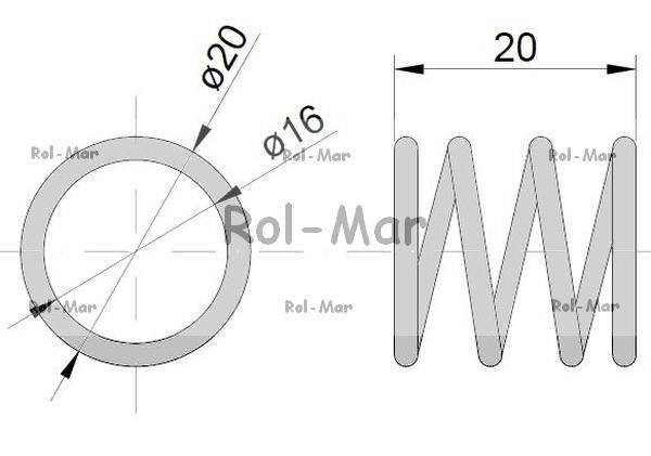 Sprężyna ściskowa hamulca ręcznego bizon Sprężyna ściskowa hamulca ręcznego bizon - obrazek 2