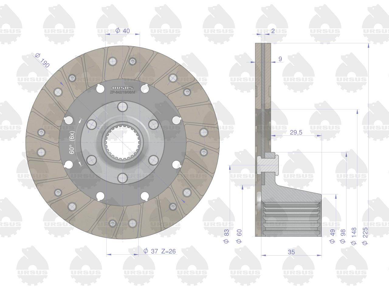 Tarcza sprzęgła napędu przekaźnika ii stopnia c-330 oryginał ursus Tarcza sprzęgła napędu przekaźnika ii stopnia c-330 oryginał ursus - obrazek 4