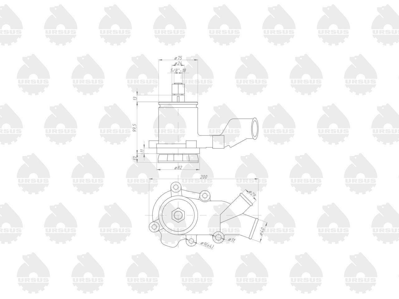 Pompa wody mf4 6014 oryginał ursus Pompa wody mf4 6014 oryginał ursus - obrazek 2