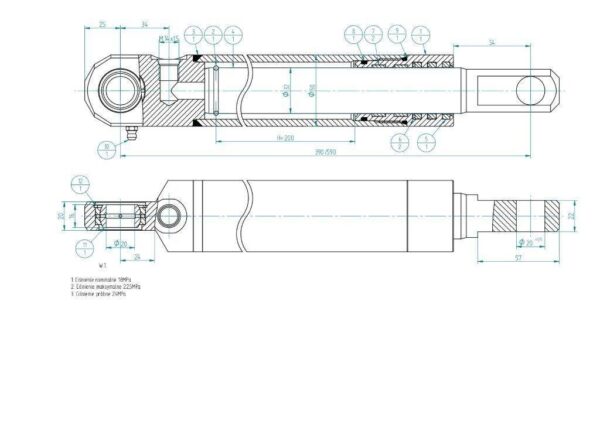 Cylinder podnoszenia motowideł cn2e-32/200b bizon - obrazek 2
