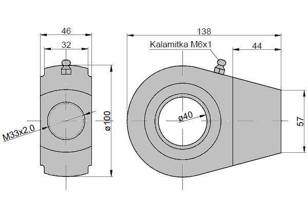 Ucho siłownika kt2.80 ue2.80 łożysko ge40 Ucho siłownika kt2.80 ue2.80 łożysko ge40 - obrazek 2