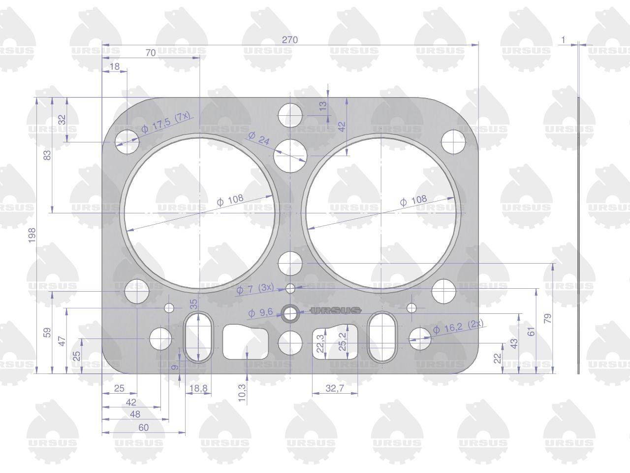 Uszczelka głowicy 42022090 c-330 oryginał ursus Uszczelka głowicy 42022090 c-330 oryginał ursus - obrazek 2