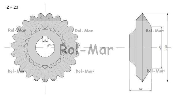Koło zębate zębatka przekładni wysypu z-23 claas Koło zębate zębatka przekładni wysypu z-23 claas - obrazek 2