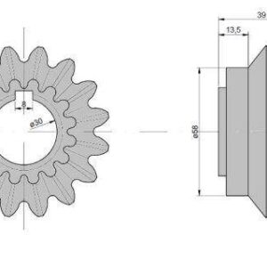 Koło zębate zębatka przekładni wysypu claas