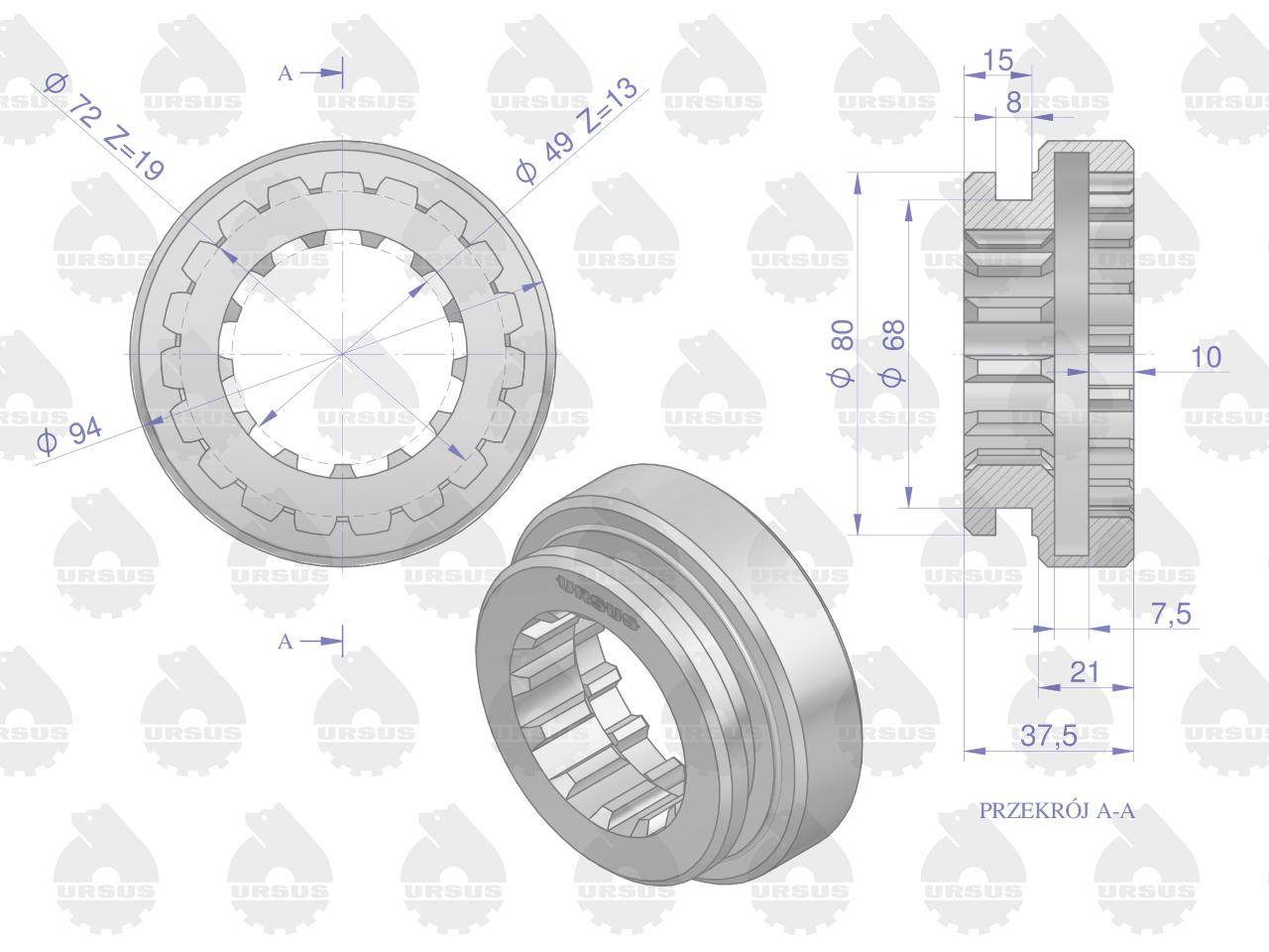 Koło sprzęgło iv i v biegu c-360 oryginał ursus Koło sprzęgło iv i v biegu c-360 oryginał ursus - obrazek 3