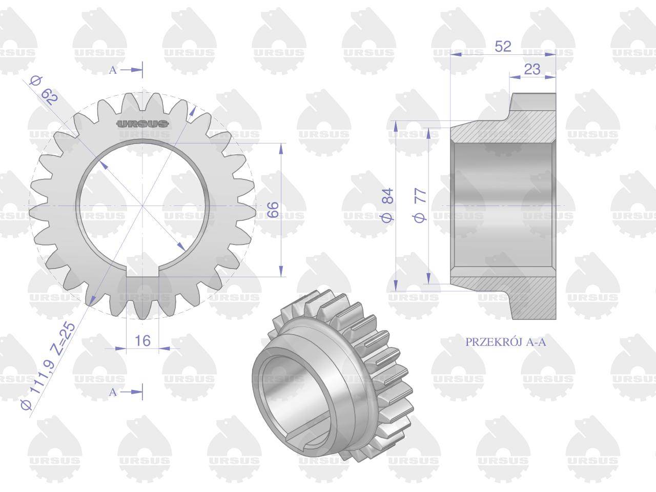 Koło i biegu c-360 oryginał ursus Koło i biegu c-360 oryginał ursus - obrazek 2