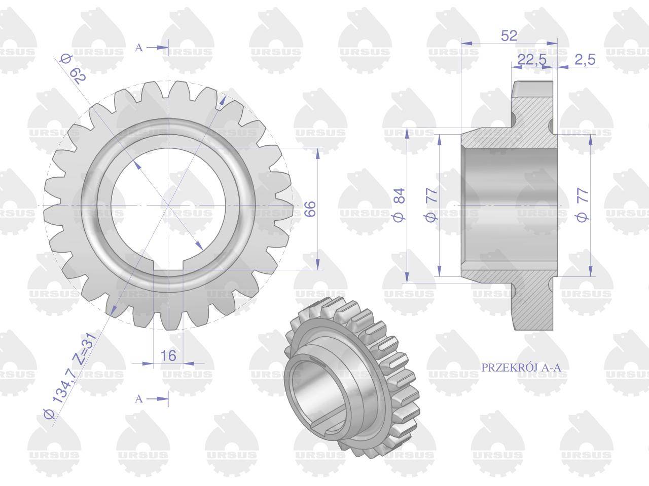 Koło ii biegu c-360 oryginał ursus Koło ii biegu c-360 oryginał ursus - obrazek 2