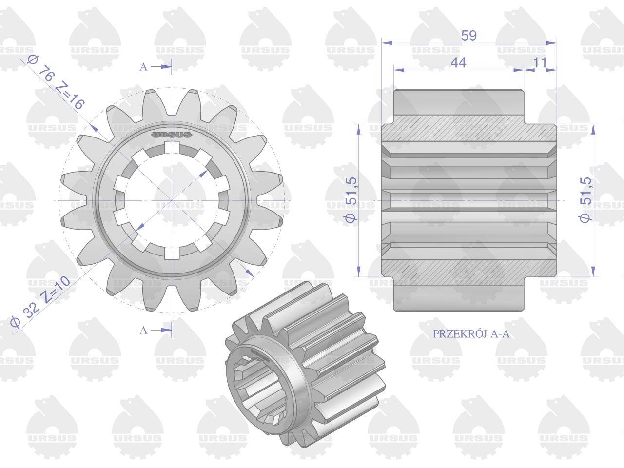Koło małe napędzające zwolnicy c-328/330 oryginał ursus Koło małe napędzające zwolnicy c-328/330 oryginał ursus - obrazek 3