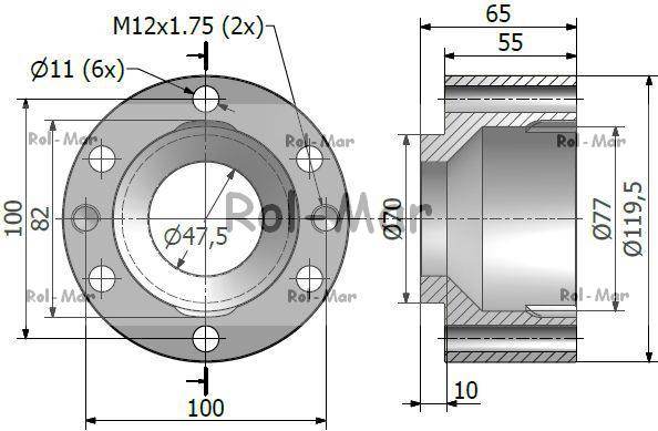 Oprawa łożyska podajnika pochyłego bizon Oprawa łożyska podajnika pochyłego bizon - obrazek 2