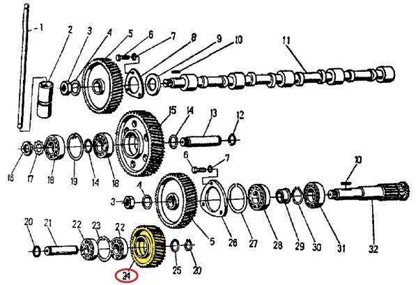Koło rozrządu pośrednie dolne 950416 c-360/zetor oryginał ursus Koło rozrządu pośrednie dolne 950416 c-360/zetor oryginał ursus - obrazek 2
