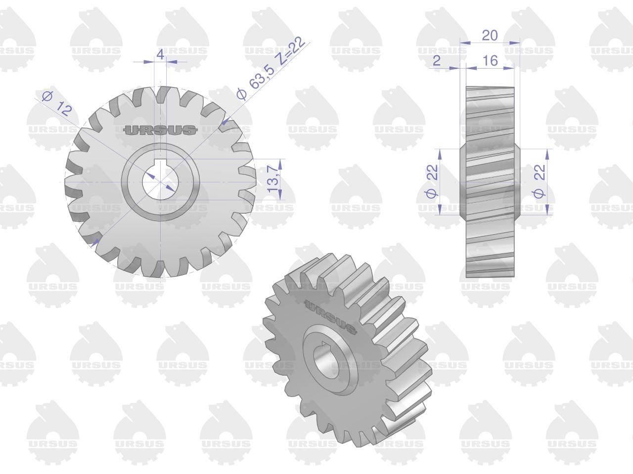 Koło napędzające pompę olejową 950702 c-360/zetor oryginał ursus Koło napędzające pompę olejową 950702 c-360/zetor oryginał ursus - obrazek 2