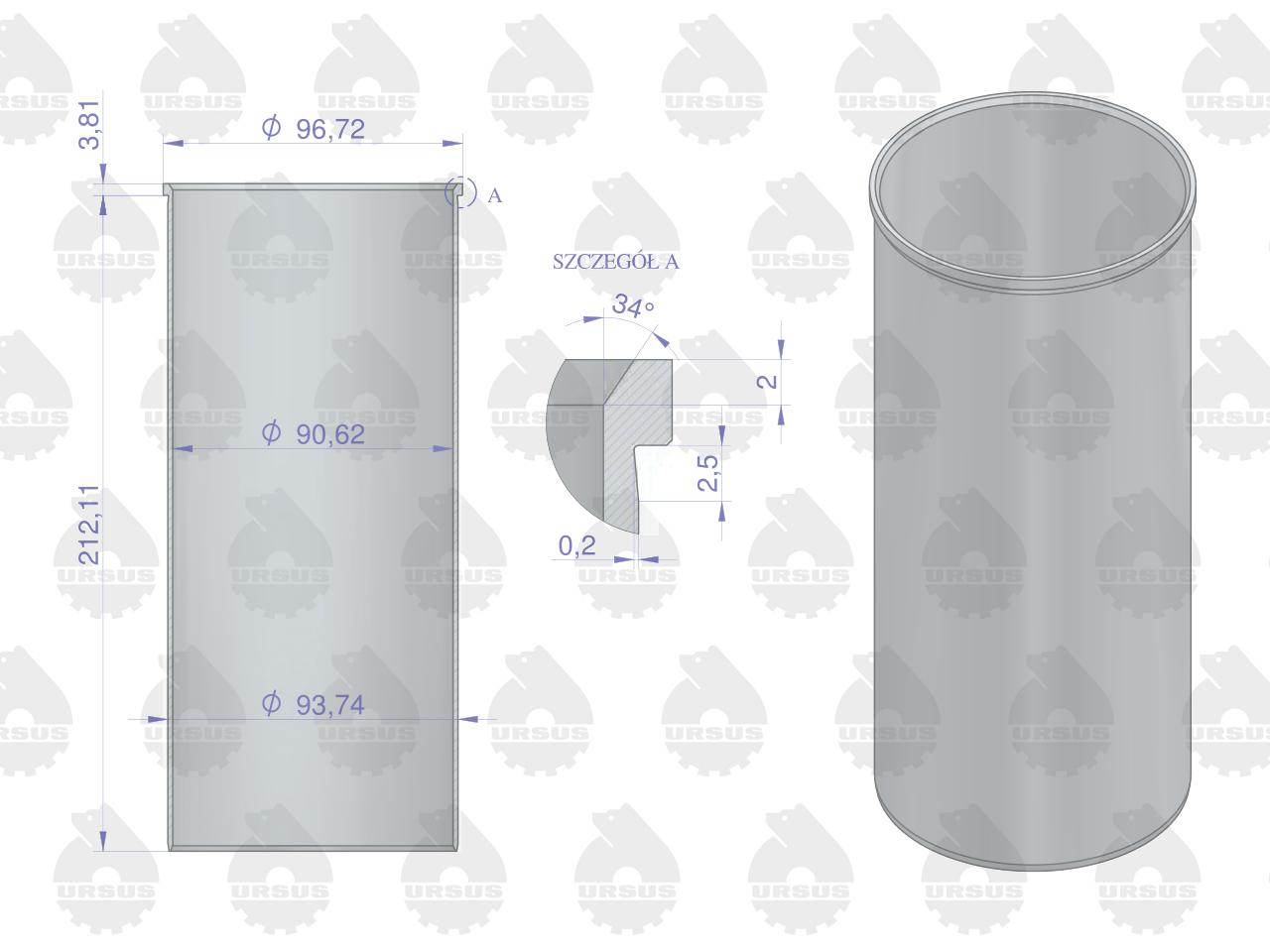 Tuleja silnika surowa mf3 oryginał ursus Tuleja silnika surowa mf3 oryginał ursus - obrazek 2