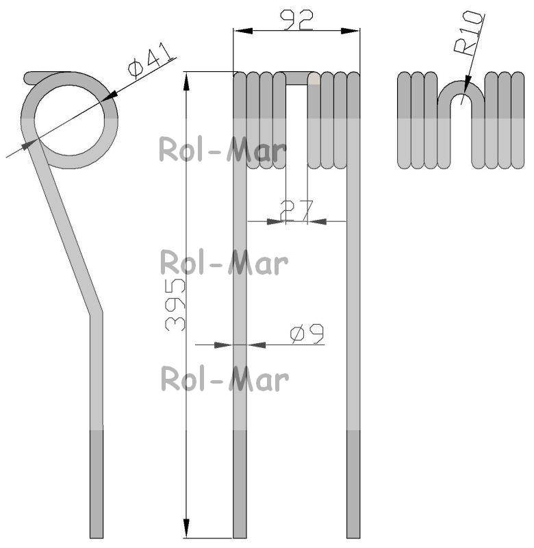 Palec przetrząsarko-zgrabiarka karuzelowa fella th410 9/51/98/390 zw4 5szt Palec przetrząsarko-zgrabiarka karuzelowa fella th410 9/51/98/390 zw4 5szt - obrazek 2