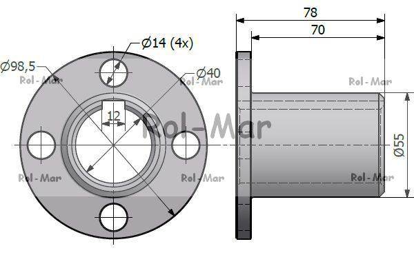 Tuleja sprzęgła podajnika pochyłego na klin bizon Tuleja sprzęgła podajnika pochyłego na klin bizon - obrazek 2