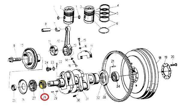 Koło zębate rozrządu na wał korbowy c-330 oryginał ursus Koło zębate rozrządu na wał korbowy c-330 oryginał ursus - obrazek 3