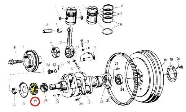 Koło zębate pompy olejowej na wał korbowy c-330 oryginał ursus Koło zębate pompy olejowej na wał korbowy c-330 oryginał ursus - obrazek 3