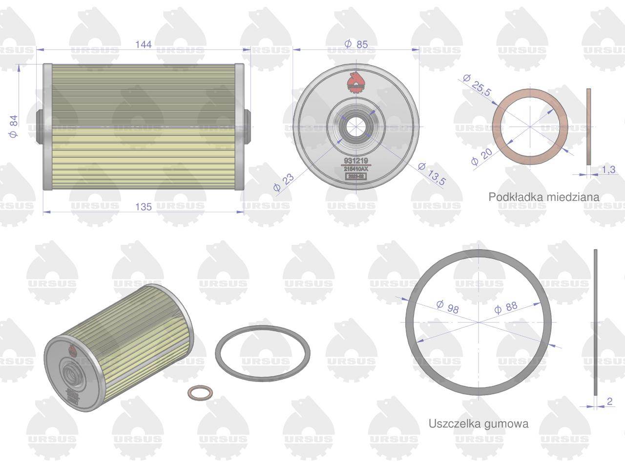 Wkład filtra paliwa dokładny 2154/10/ax931260 c-385/zetor oryginał ursus Wkład filtra paliwa dokładny 2154/10/ax931260 c-385/zetor oryginał ursus - obrazek 2