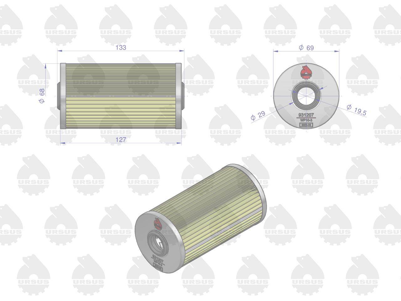 Wkład filtra paliwa wstępny wp10-3 c-385 zetor oryginał ursus Wkład filtra paliwa wstępny wp10-3 c-385 zetor oryginał ursus - obrazek 2